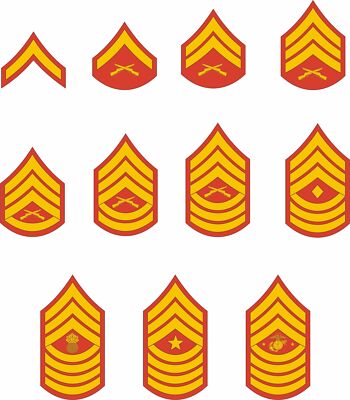 Marine Corps enlisted rank reference sheet